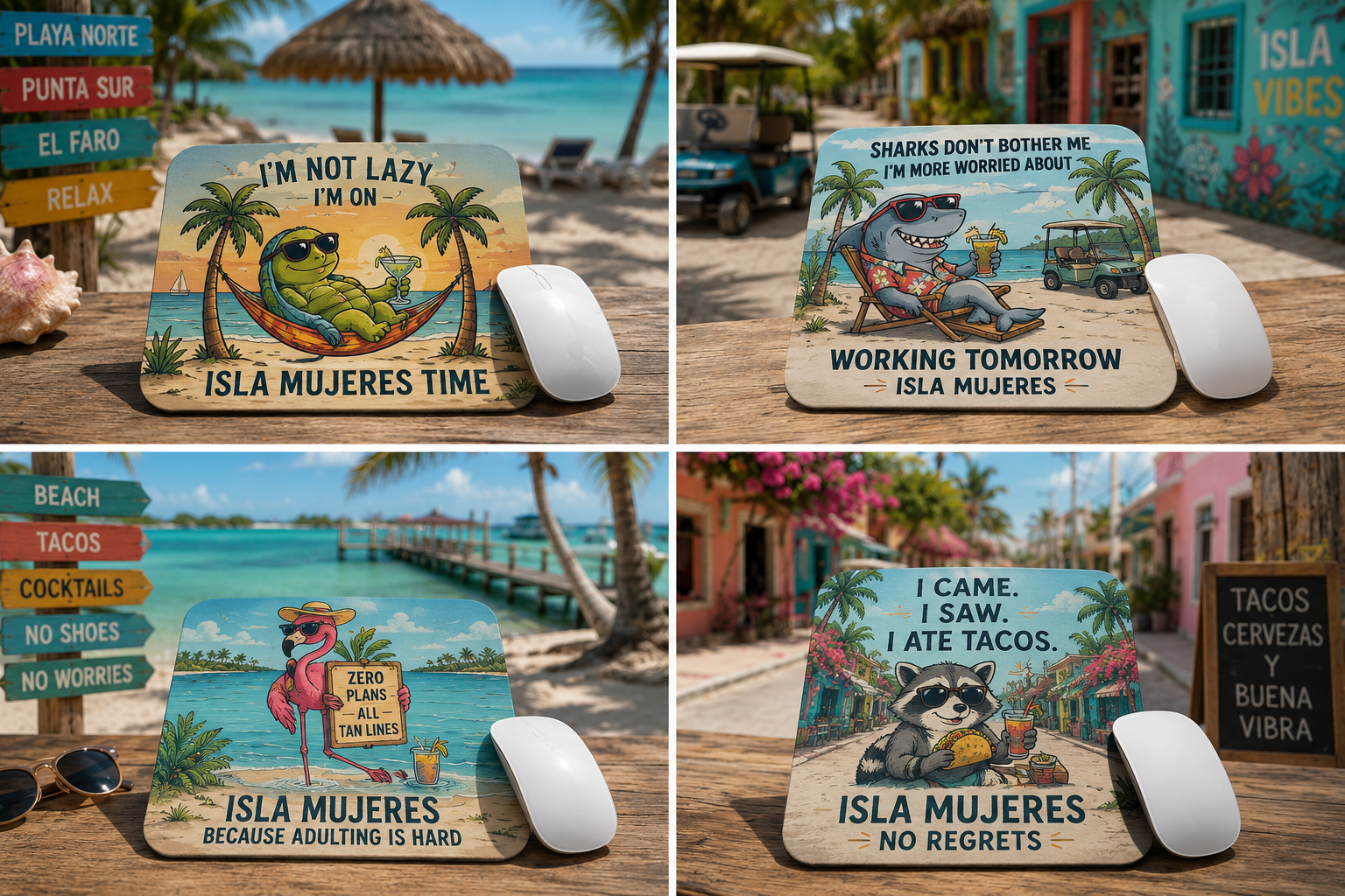 Isla Mujeres mousepad mockups
